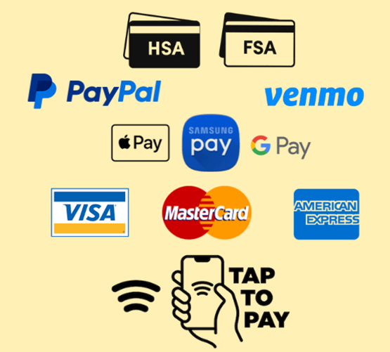 From Venmo to PayPal, HSA, FSA, Apple Pay, and good old Visa/Mastercard - we accept them all So, pick your payment method and shop now